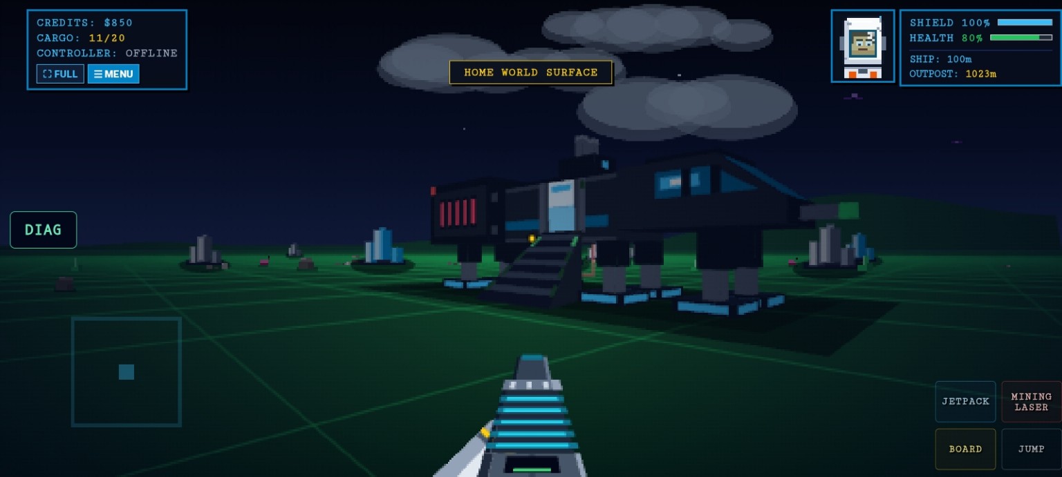 A surface outpost under the night sky